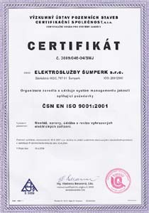 Certifikt ISO 9001